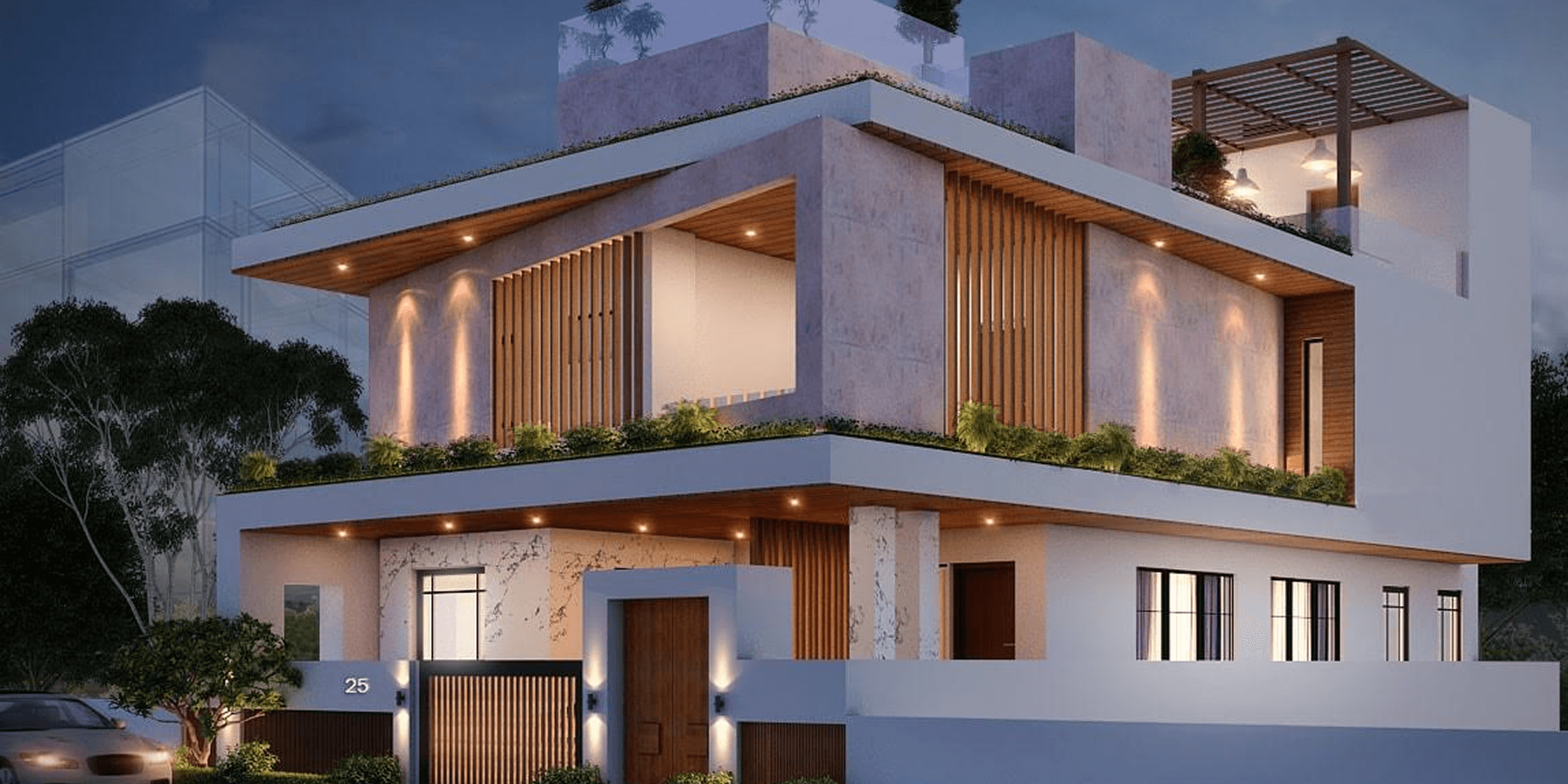 Minimalist hanging pendant lights in modern interior