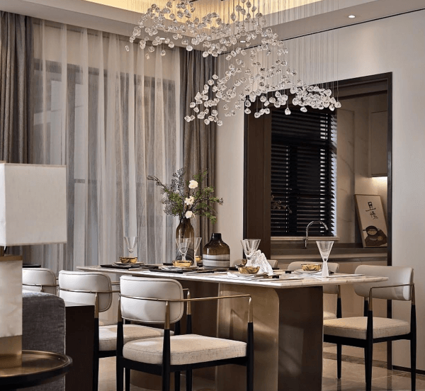 Beautiful living room with custom interior design in Bangalore home